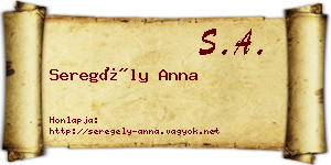 Seregély Anna névjegykártya