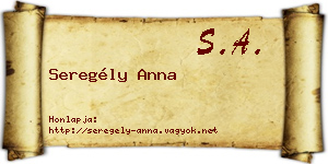 Seregély Anna névjegykártya