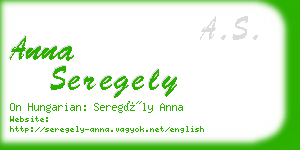 anna seregely business card